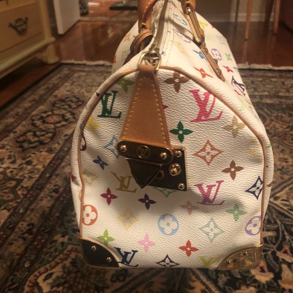 LV White Monogram Multicolor Canvas Speedy - Picture 8 of 8